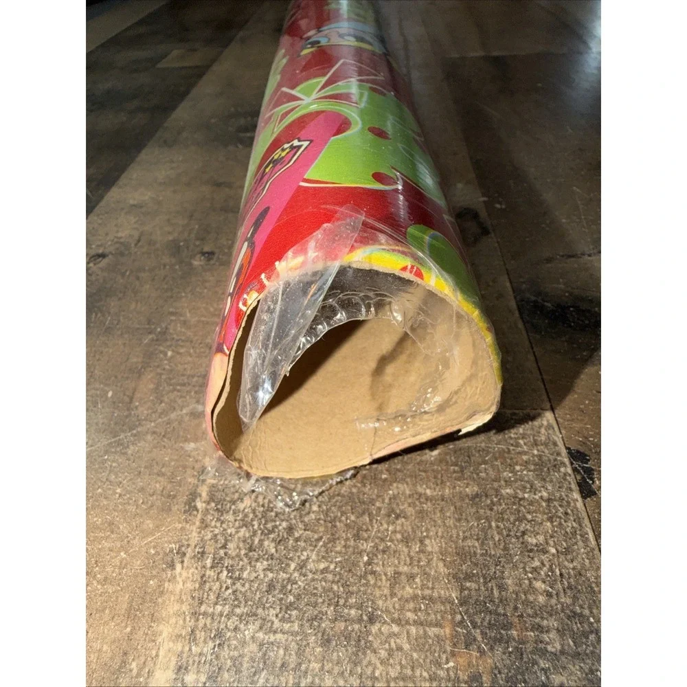 Vtg 2000 POWERPUFF GIRLS Christmas Wrapping Paper Roll 40 Sq Ft Toys R Us Excl